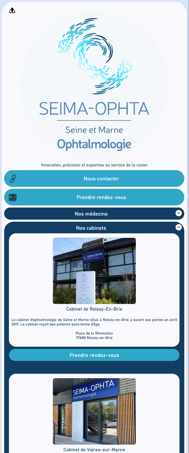 Exemple de vitrine Cabinet d’Ophtalmologie