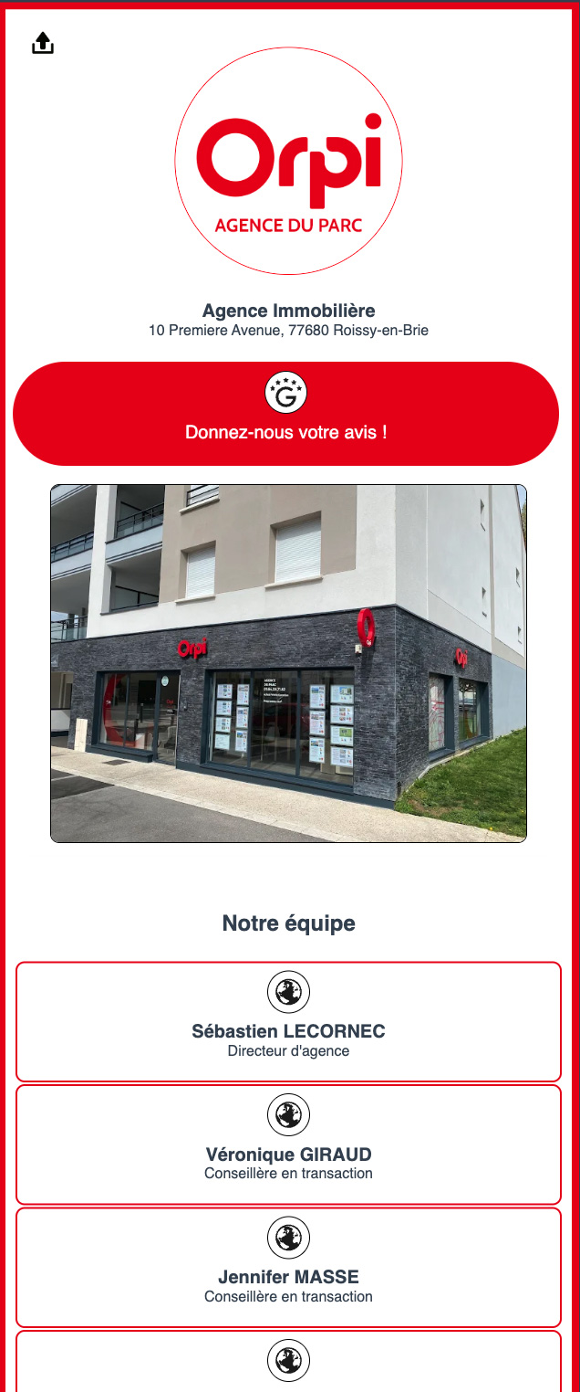 Exemple de vitrine Agence immobilière