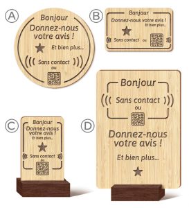 Support Viinbi pour Accueil avec Gravure sur Bambou