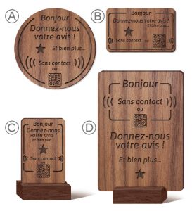 Support Viinbi pour Accueil avec Gravure sur Palissandre