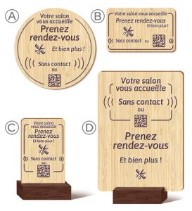 Support Viinbi pour salon de Coiffure avec Impression couleur sur Bambou