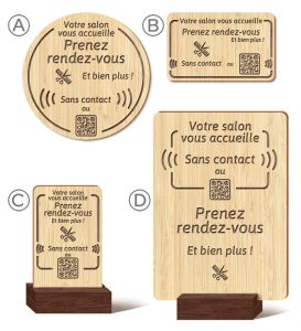 Support Viinbi pour salon de Coiffure avec Gravure sur Bambou