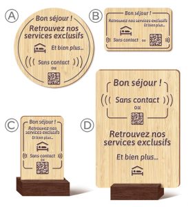 Support Viinbi pour Hotellerie avec impression couleur sur Bambou