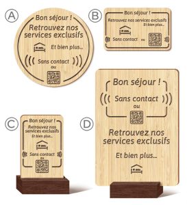 Support Viinbi pour Hôtellerie avec Gravure sur Bambou